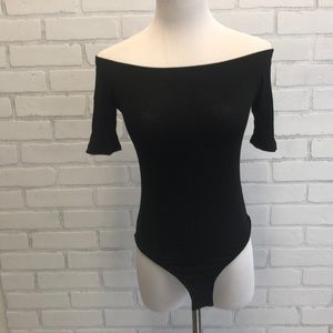 Off shoulder black bodysuit